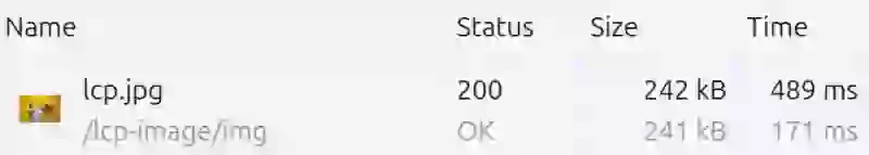 lcp image devtools time size