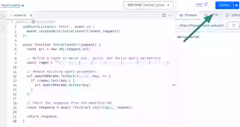 stripping tracking parameters with cloudflare step4