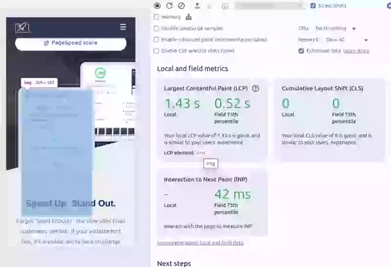 measure lcp devtools performance