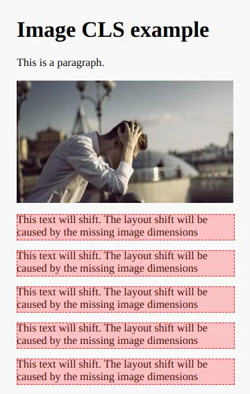 Core Web Vitals Visualizer showing layout shifts highlighted on the page.