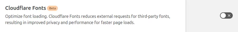 cloudflare settings fonts