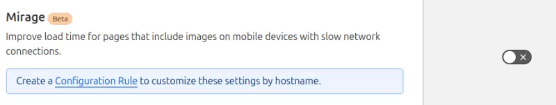 cloudflare settings mirage