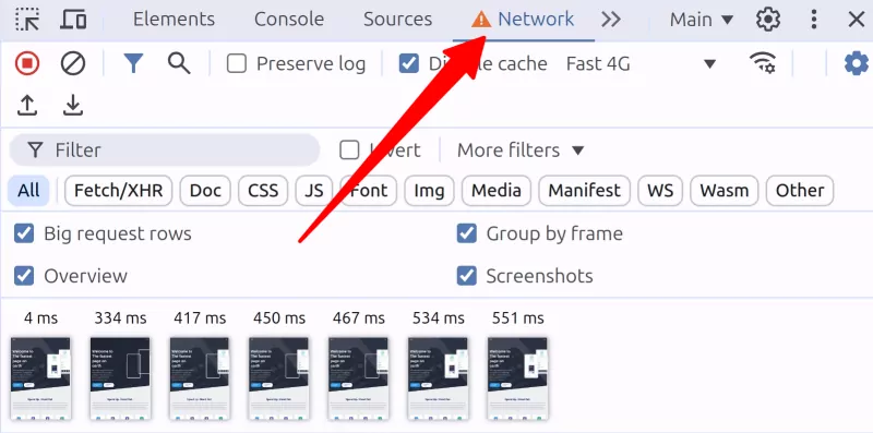 chrome devtools open network