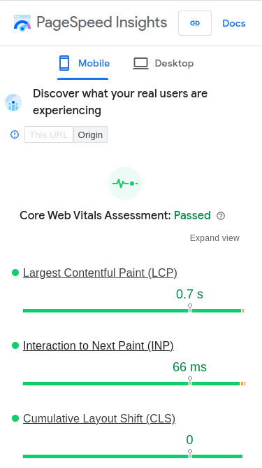 corewebvitals io crux mobile