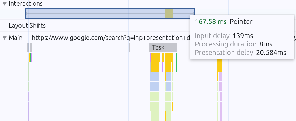 inp presentation delay devtools